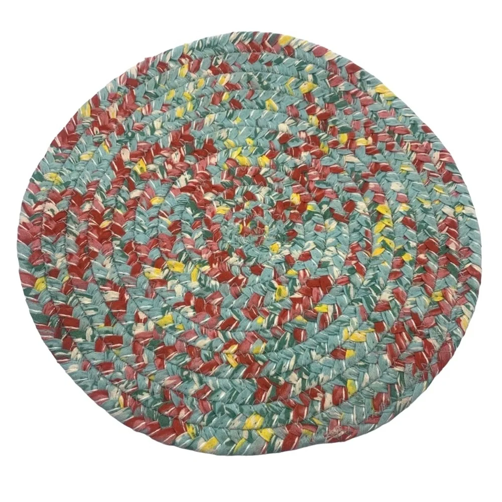 VTG Round Woven 3 Piece Colorful Placemat Set